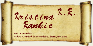 Kristina Rankić vizit kartica